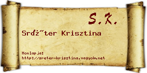 Sréter Krisztina névjegykártya
