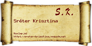 Sréter Krisztina névjegykártya